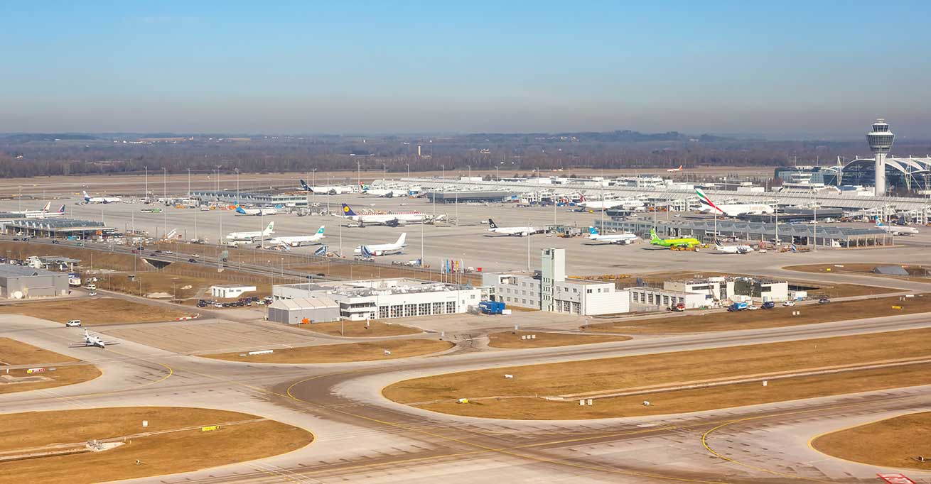 Blick auf den Flughafen München